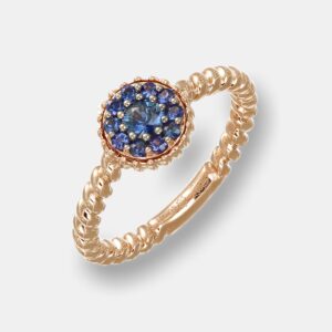 Anello tondo zaffiri Enjoy Rosé - Gioielleria Casavola di Noci - in oro rosa 18 carati - idee regalo per festeggiare 18 anni ragazza