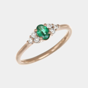 Anello fantasia smeraldo e diamanti Enjoy Rosé - Gioielleria Casavola di Noci - in oro rosa 18 carati - idee regalo compleanno 18 anni ragazza