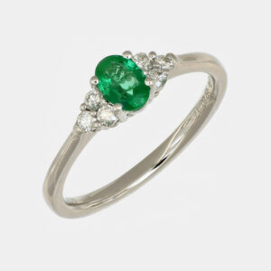 Anello fantasia smeraldo 0.40 ct Enjoy White - Gioielleria Casavola di Noci - gioiello in oro bianco 18 carati con diamanti - idee regalo compleanno 18 anni ragazza