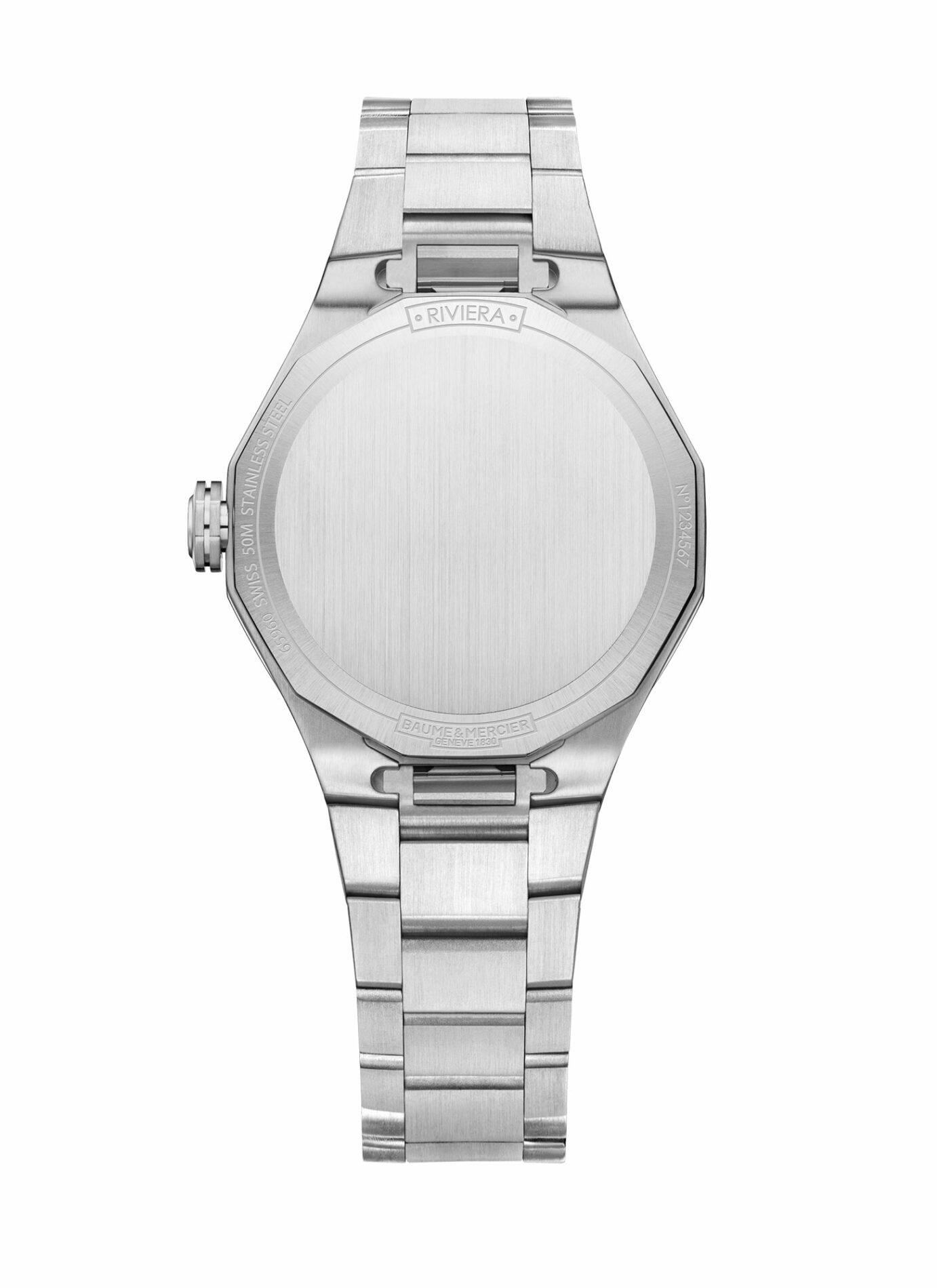 Baume et Mercier Riviera M0A10810 - Gioielleria Casavola di Noci - orologio svizzero da donna - quadrante argento caldo - cassa in acciaio INOX