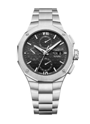 Baume et Mercier Riviera M0A10825 - Gioielleria Casavola di Noci - cronografo automatico svizzero da uomo - quadrante nero - bracciale in acciaio INOX