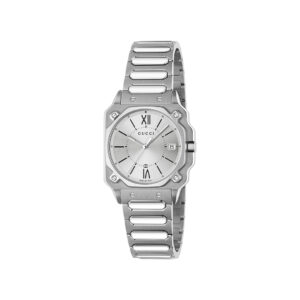 Gucci G-Flat YA166504 - Gioielleria Casavola di Noci - orologio svizzero unisex di forma ottagonale - quadrante argentato con indici romani