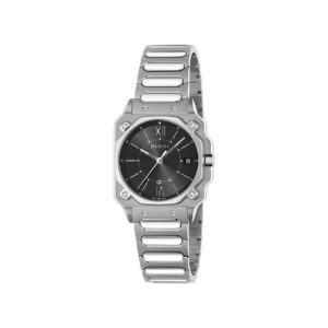 Gucci G-Flat YA166505 - Gioielleria Casavola di Noci - orologio svizzero unisex di forma ottagonale - quadrante nero galvanizzato con indici romani