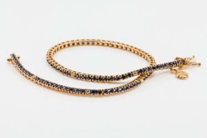 Bracciale tennis uomo zaffiri 1.73 ct oro rosa - Gioielleria Casavola di Noci - con diamanti - idee regalo compleanno 50 anni marito
