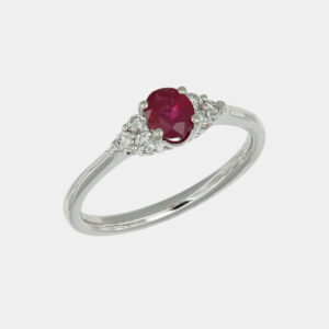 Anello fantasia rubino 0.67 ct Enjoy White - Gioielleria Casavola di Noci - gioiello in oro bianco 18 carati con diamanti - idee regalo compleanno 18 anni