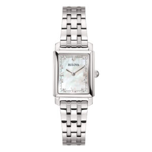 Bulova Sutton 96P244 - Gioielleria Casavola di Noci - orologio rettangolare da donna - quadrante in madreperla con otto diamanti come indici
