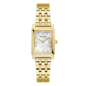 Bulova Sutton 97L177 - Gioielleria Casavola di Noci - orologio rettangolare da donna - quadrante in madreperla azzurro con tre diamanti come indici