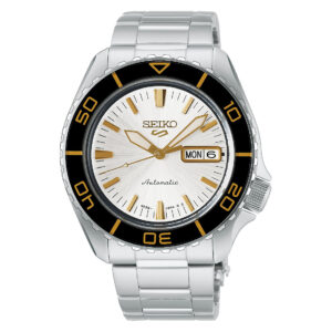 Seiko 5 Sports HDB004K1 - Gioielleria Casavola di Noci - orologio automatico giapponese da uomo - quadrante bianco - cassa e bracciale in acciaio INOX