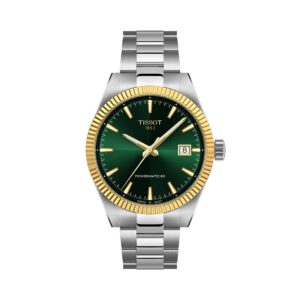 Tissot Gentleman Gold Bezel T934.807.41.091.00 - Gioielleria Casavola di Noci - orologio automatico svizzero con ghiera in oro giallo - quadrante verde