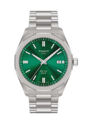 Tissot PRC 100 Solar T151.422.11.091.00 - Gioielleria Casavola di Noci - orologio svizzero unisex al quarzo con ricarica solare - vetro zaffiro - quadrante color verde